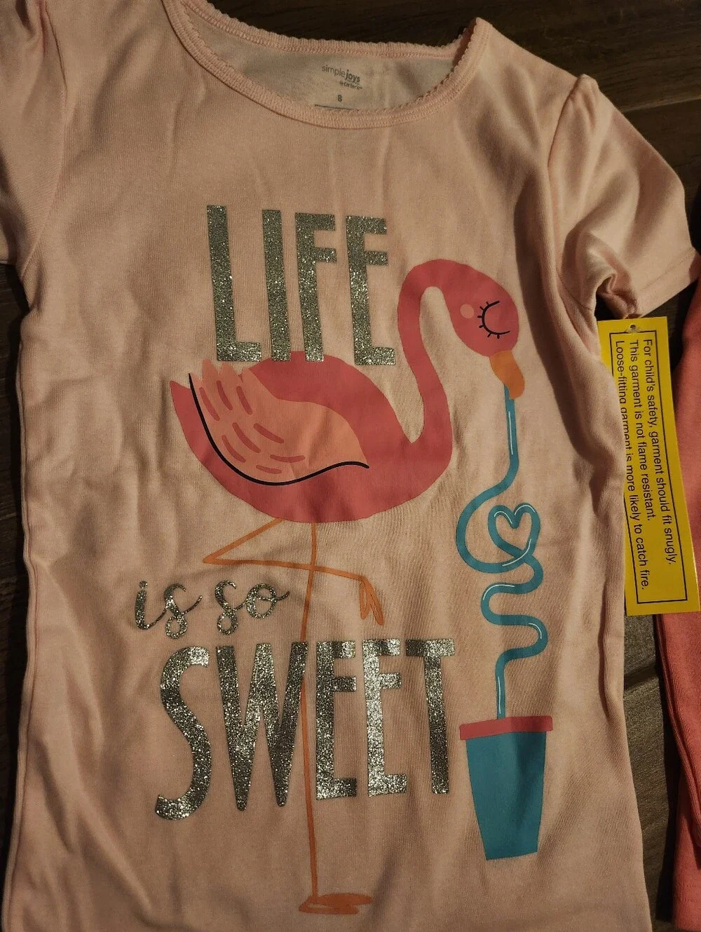 5 Quanity Girl Pajama Tops.  Size 8